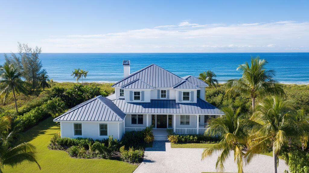 Ferienhaus mit Palmen und Blick auf das Meer | Mooswände
