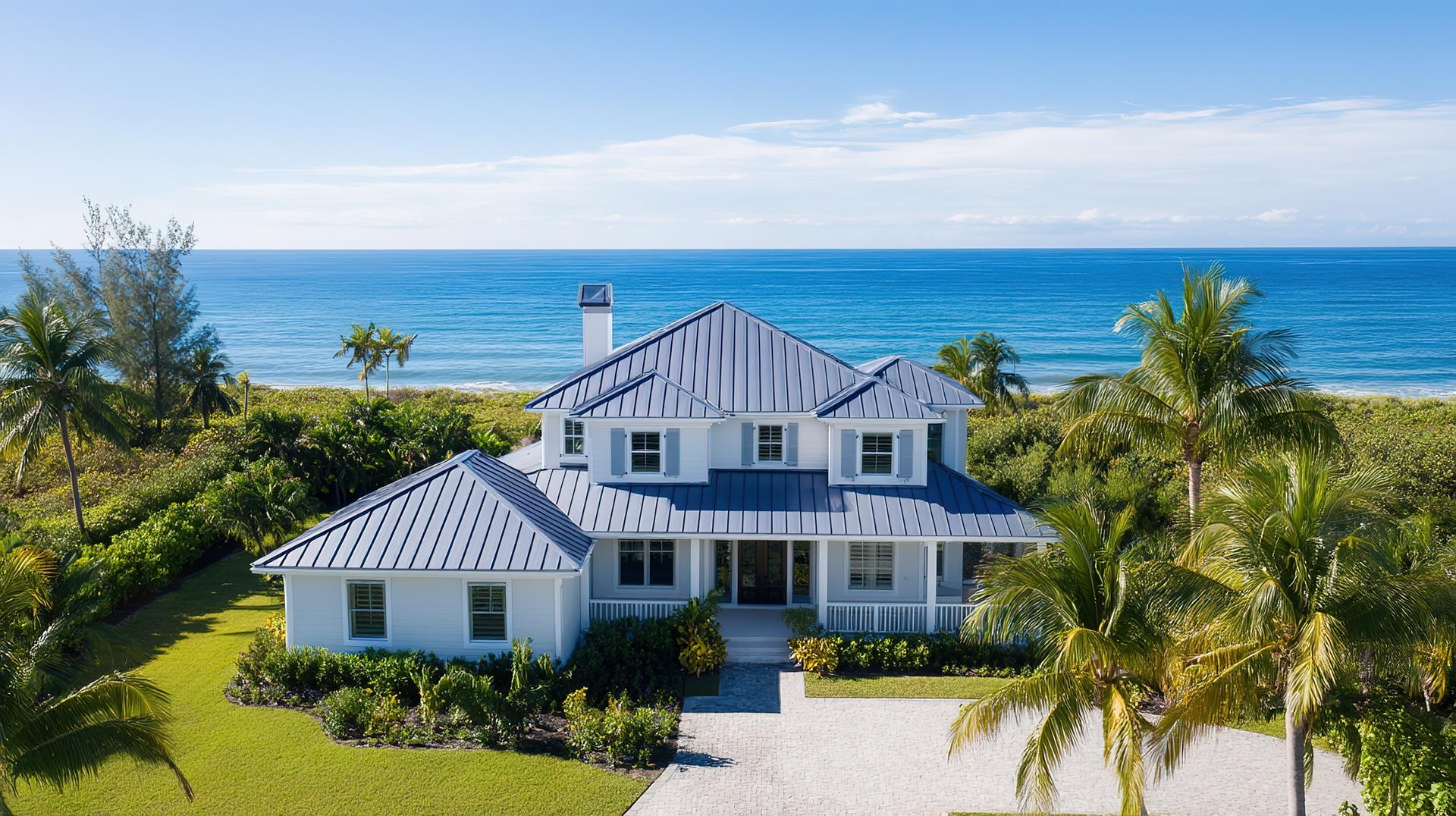 Ferienhaus mit Palmen und Blick auf das Meer | Mooswände